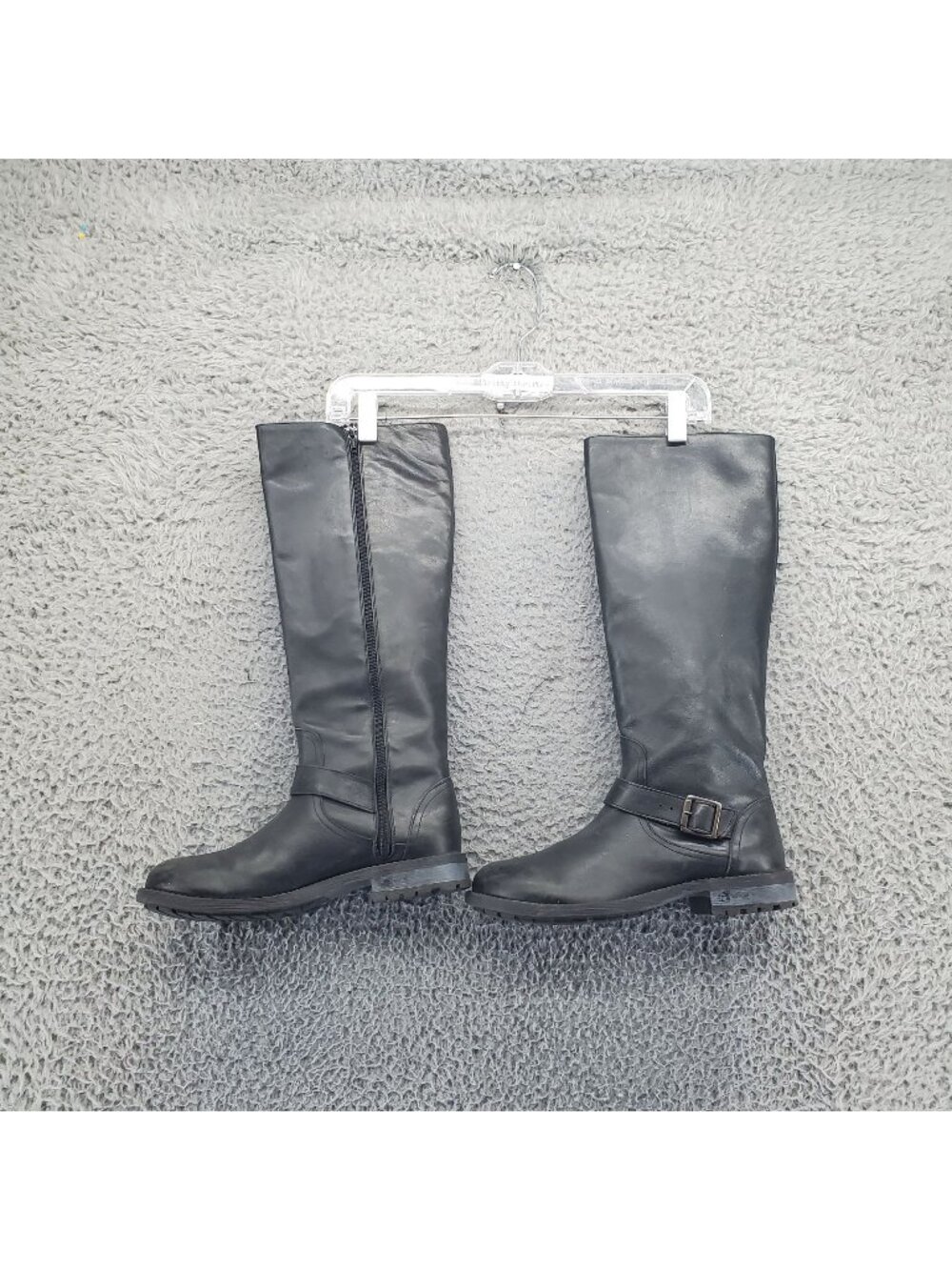 KRBONELL Shoes Womens Size 7.5 Black Leather Riding Boots *Read*